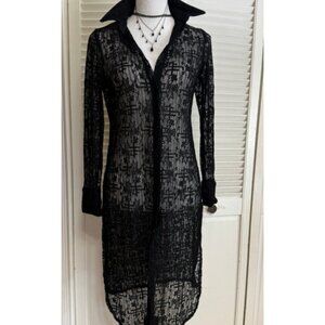 Urban Girl Y2K Black Lace Witchy Whimsigoth Midi Dress M Fairy Grunge Halloween